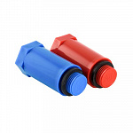 Комплект длинных полипропиленовых пробок с резьбой 1/2 (красная + синяя)